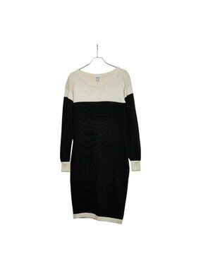 Chanel Dress Long Sleeves Size 2 Black White Cotton